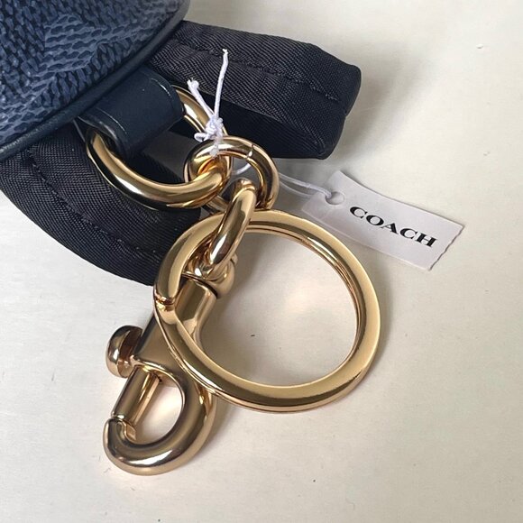 Coach Mini Court Cherry Backpack Bag Charm CZ086 Keychain Signature Canvas Blue - Picture 9 of 11